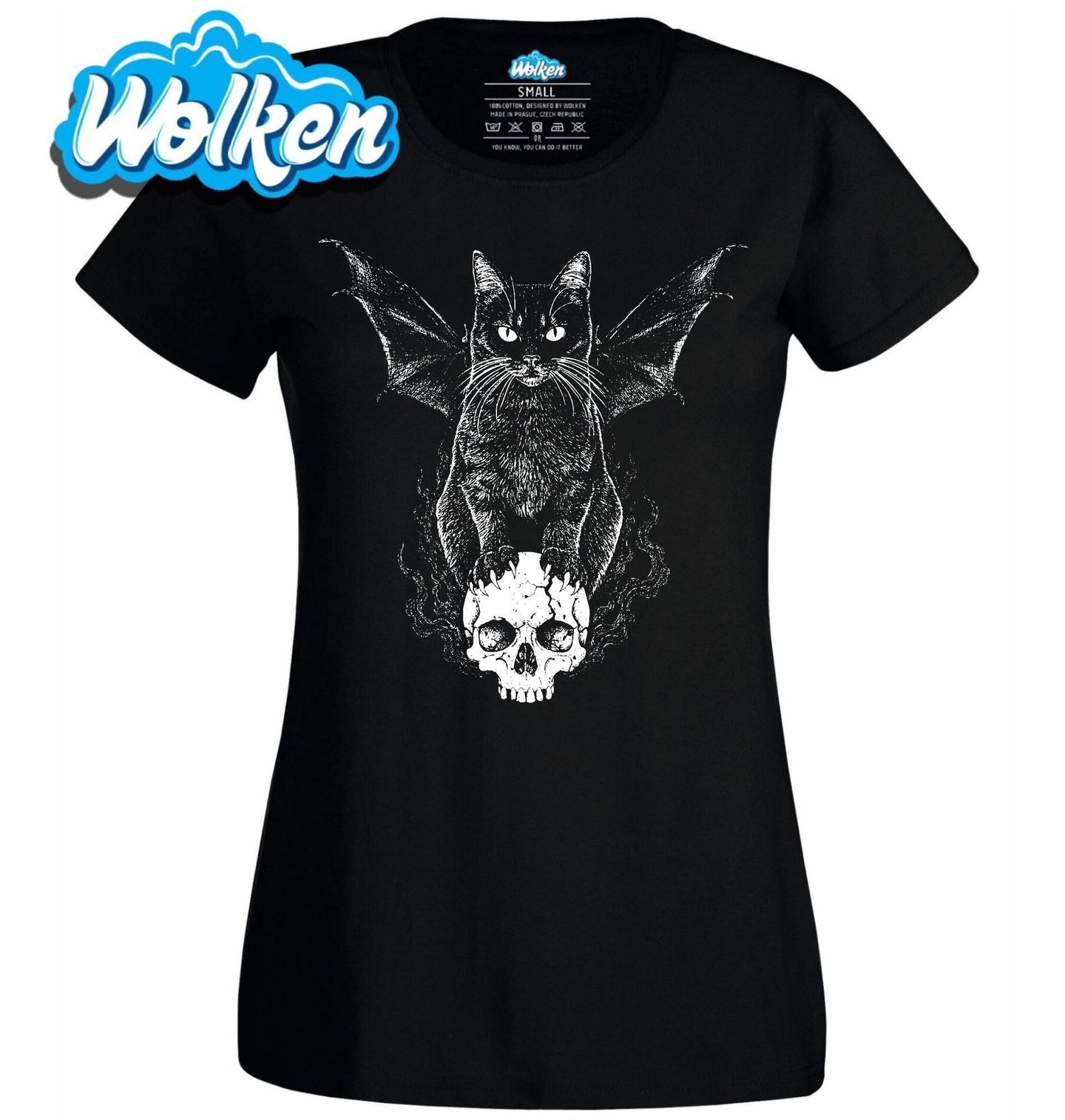 Dámské tričko Gotická Kočka na Lebce.jpg