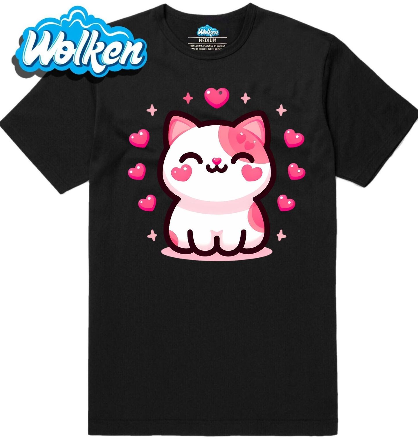 Pánské tričko Zamilovaná Kočka Kawaii.jpg