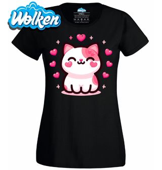 Dámské tričko Zamilovaná Kočka Kawaii.jpg