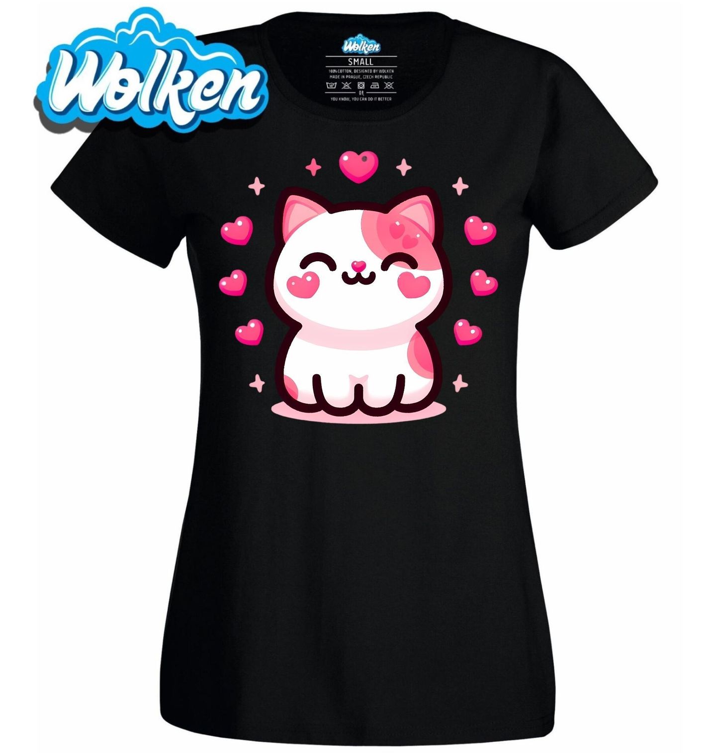 Dámské tričko Zamilovaná Kočka Kawaii.jpg
