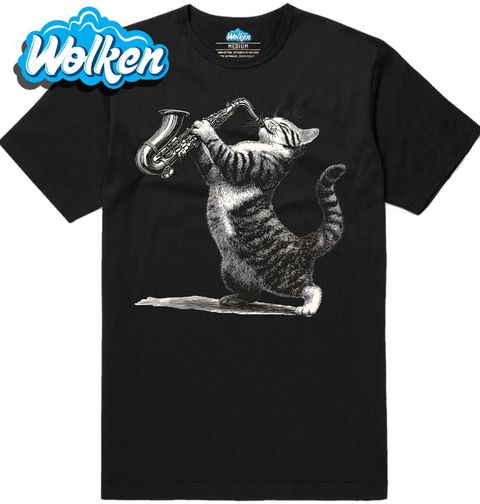 Obrázek produktu Pánské tričko Jazzová Kočka se Saxofonem