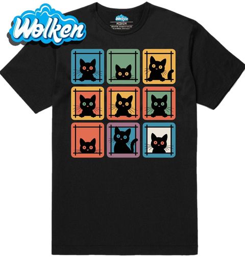 Obrázek produktu Pánské tričko Zvědavé Kočky v Okně