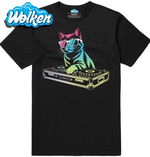 Obrázek produktu Pánské tričko Neonová DJ Kočka za DJ Mixážním Pultem