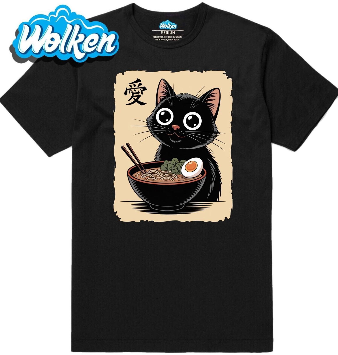 Pánské tričko Kawaii Kočka s Ramenem.jpg