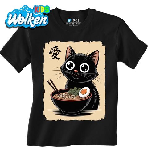Obrázek produktu Dětské tričko Kawaii Kočka s Ramenem