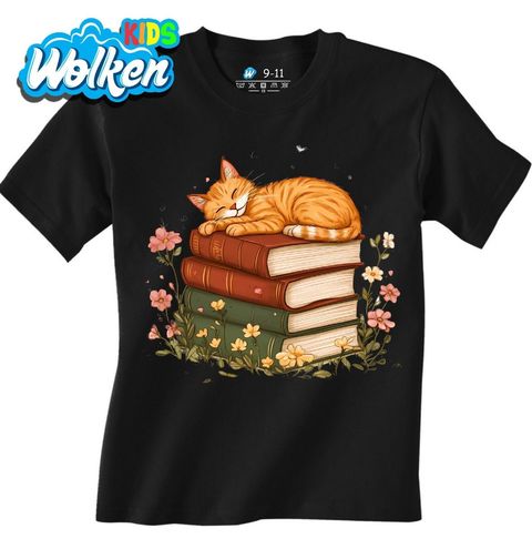 Obrázek produktu Dětské tričko Spící Oranžová Kočka na Knihách