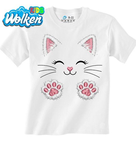 Obrázek produktu Dětské tričko Mazlivá Kočka s Růžovými Tlapkami