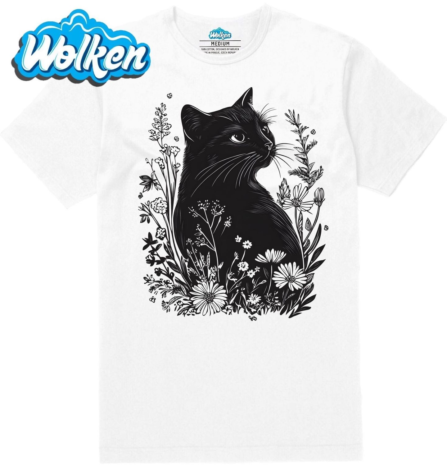 Pánské tričko Černá Kočka v Květinové Zahradě.jpg