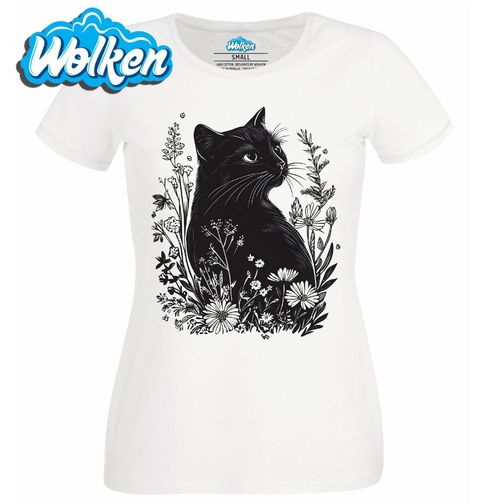 Obrázek produktu Dámské tričko Černá Kočka v Květinové Zahradě