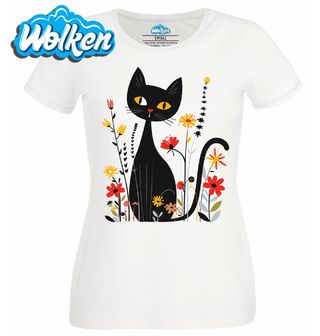 Dámské tričko Elegantní Kočka v Květinách.jpg