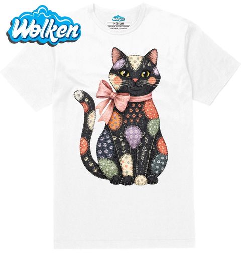 Obrázek produktu Pánské tričko Záplatovaná Kočka s Mašlí