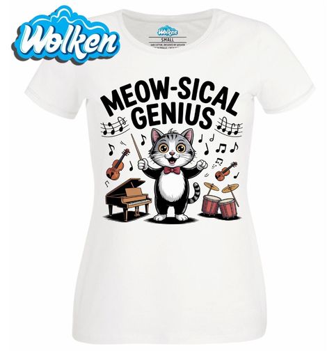 Obrázek produktu Dámské tričko Kočičí Dirigent Hudební Génius Meow-sical Genius