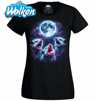 Dámské tričko Tři Vačice vyjící na Měsíc.jpg