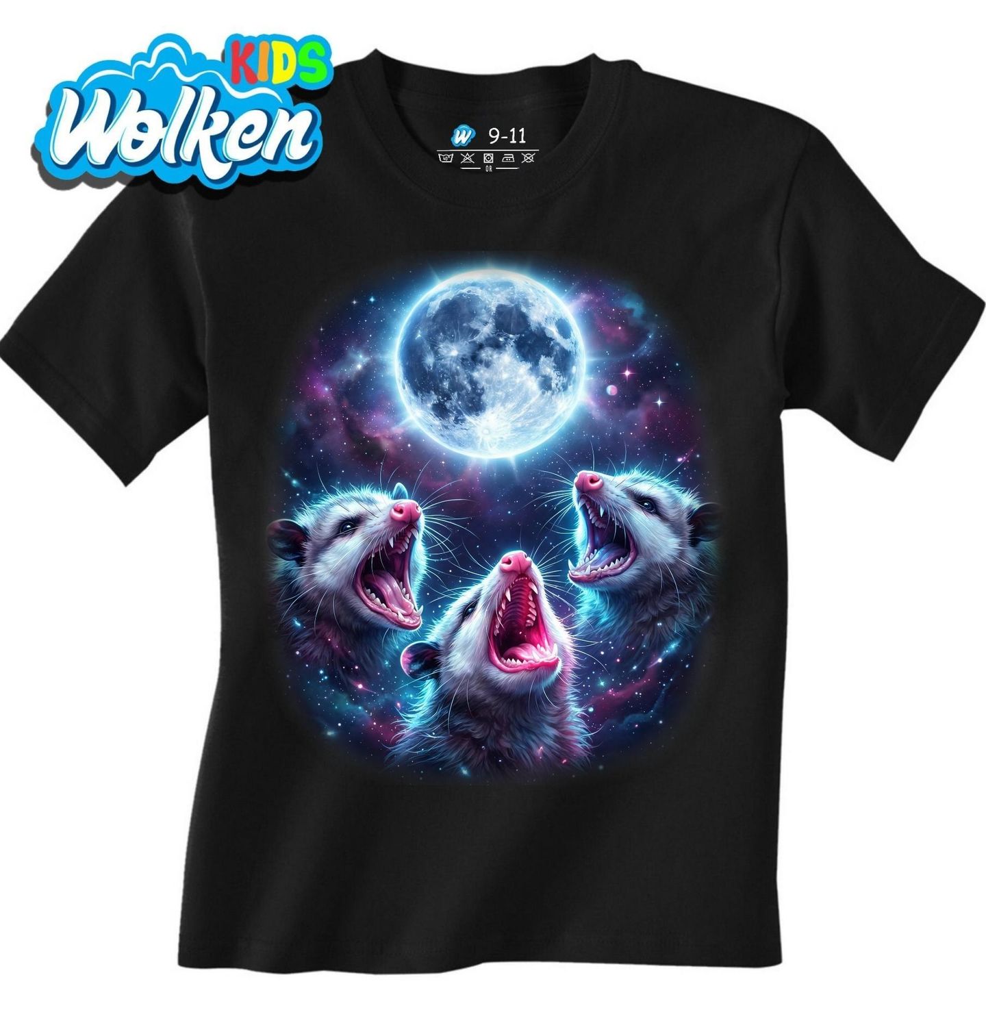 Dětské tričko Tři Vačice vyjící na Měsíc.jpg