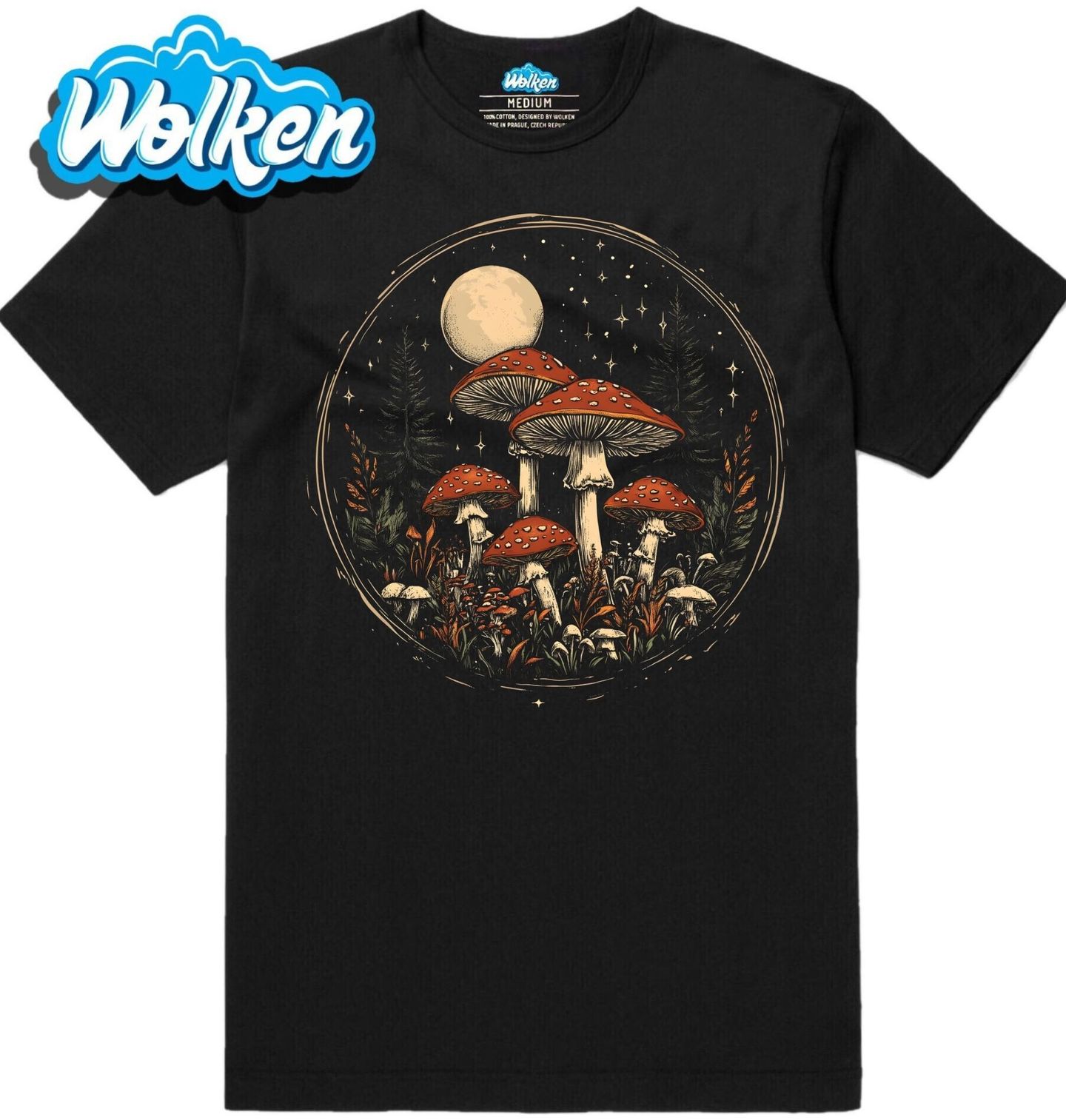 Pánské tričko Mochomůrky v Nočním Lese.jpg