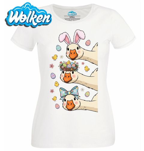 Obrázek produktu Dámské tričko Zvědavé Velikonoční Husy