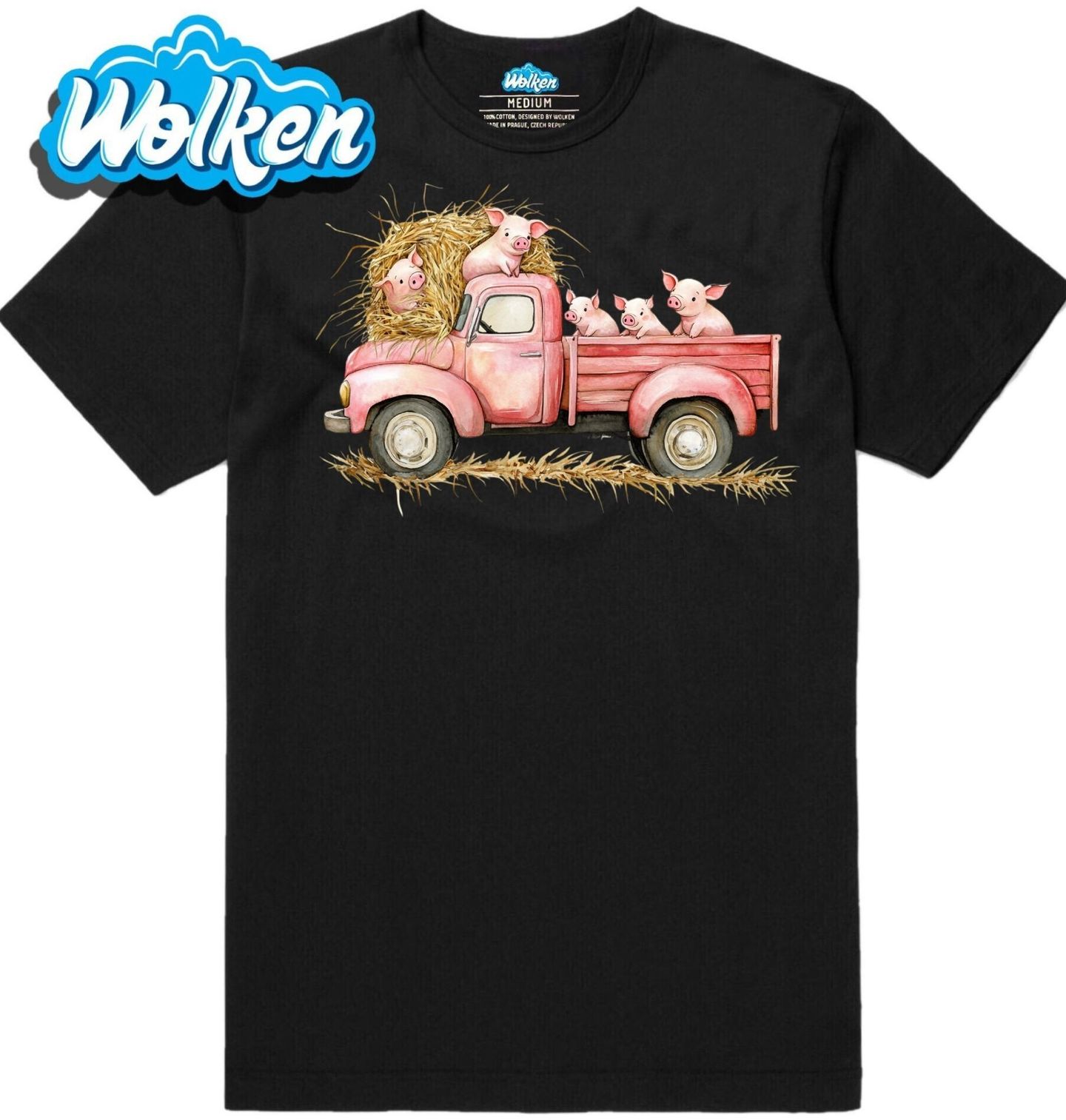 Pánské tričko Farmářský Pickup plný Prasátek.jpg