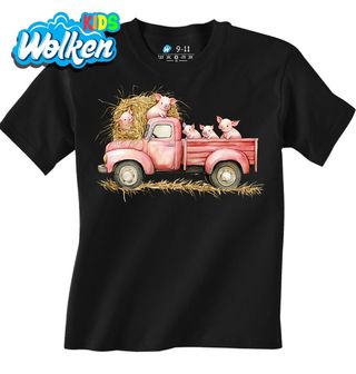 Dětské tričko Farmářský Pickup plný Prasátek.jpg