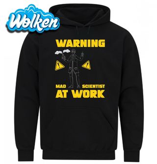 Mikina Pozor! Šílený chemik v práci.jpg