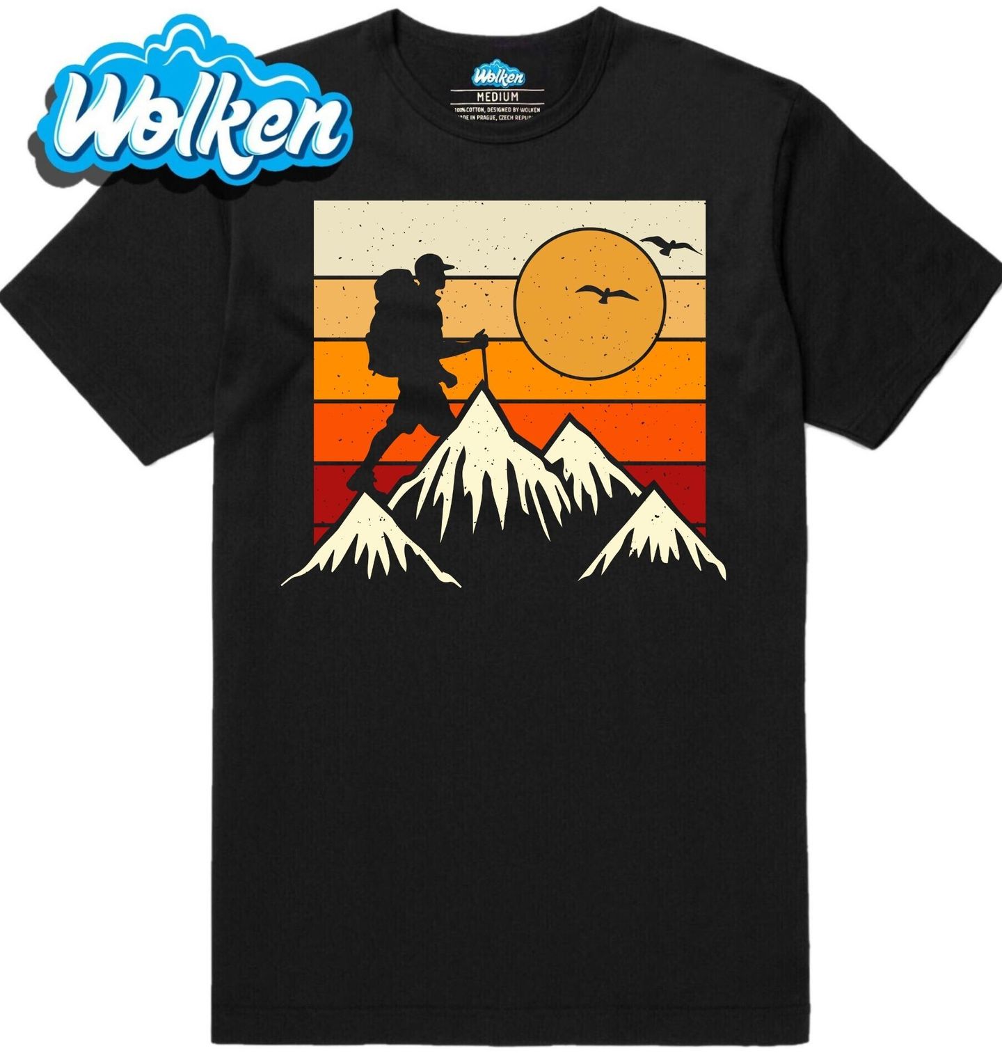 Pánské tričko Hiking při Západu Slunce.jpg