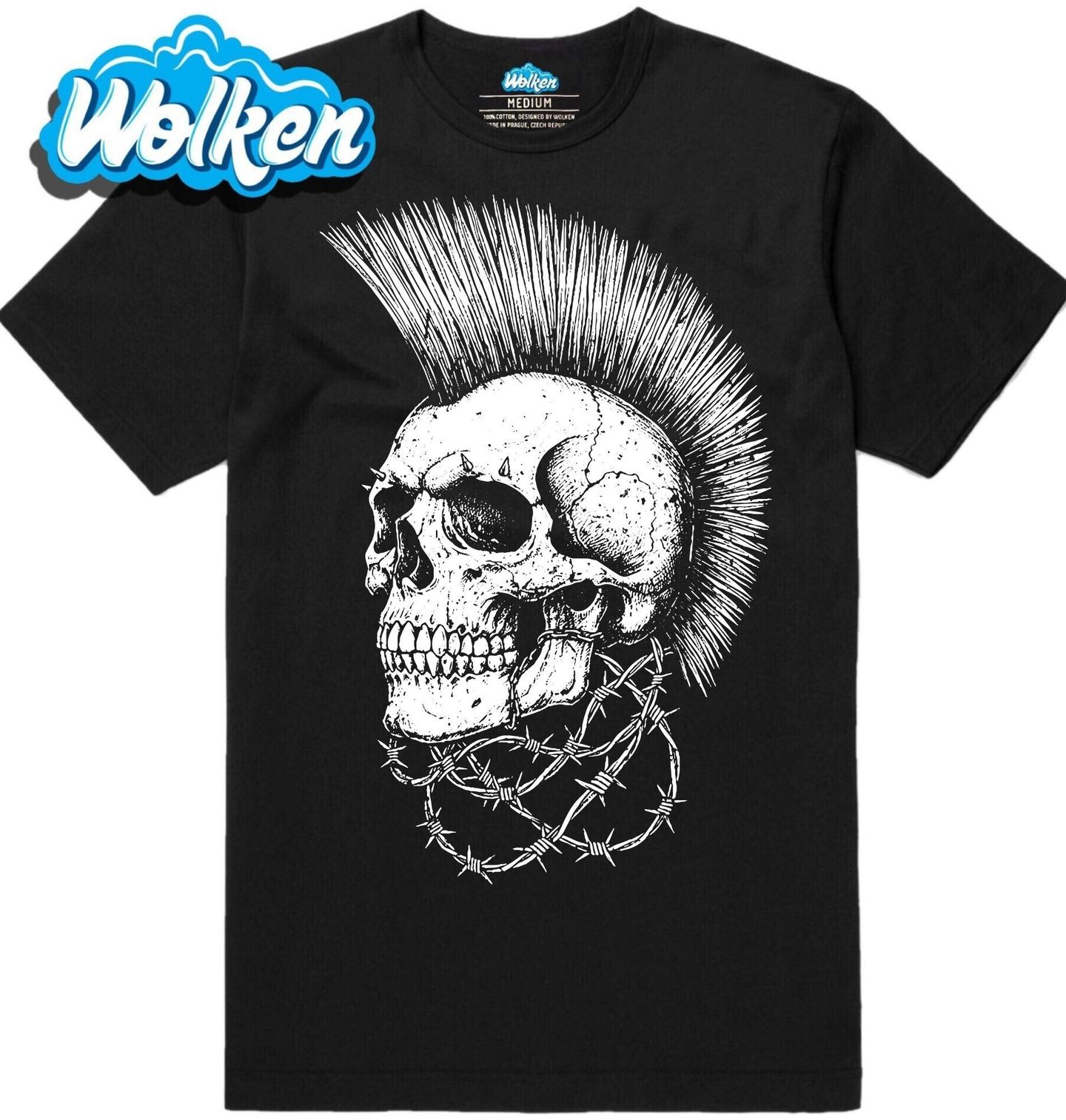 Pánské tričko Punk Lebka s Ostny.jpg