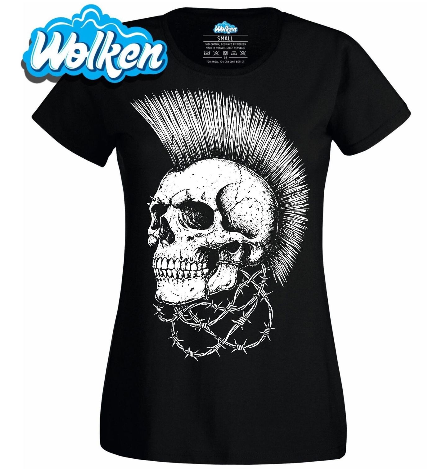 Dámské tričko Punk Lebka s Ostny.jpg