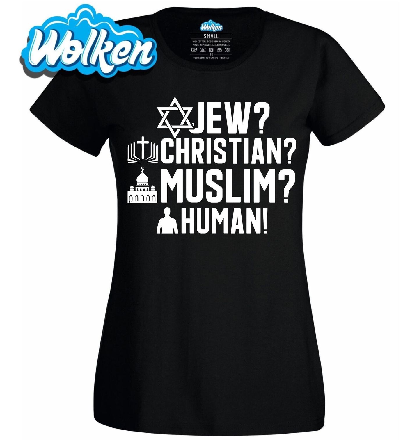 Dámské tričko Žid_ Křesťan_ Muslim_ Člověk!.jpg