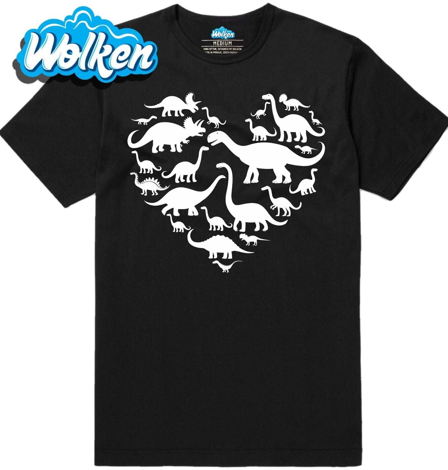 Pánské tričko Dino Srdce Láska k Dinosaurům.jpg