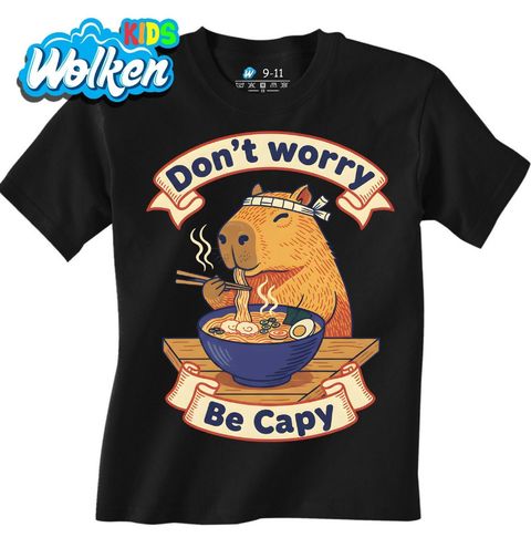 Obrázek produktu Dětské tričko Bojovník Kapybara s Ramenem Don’t Worry Be Capy