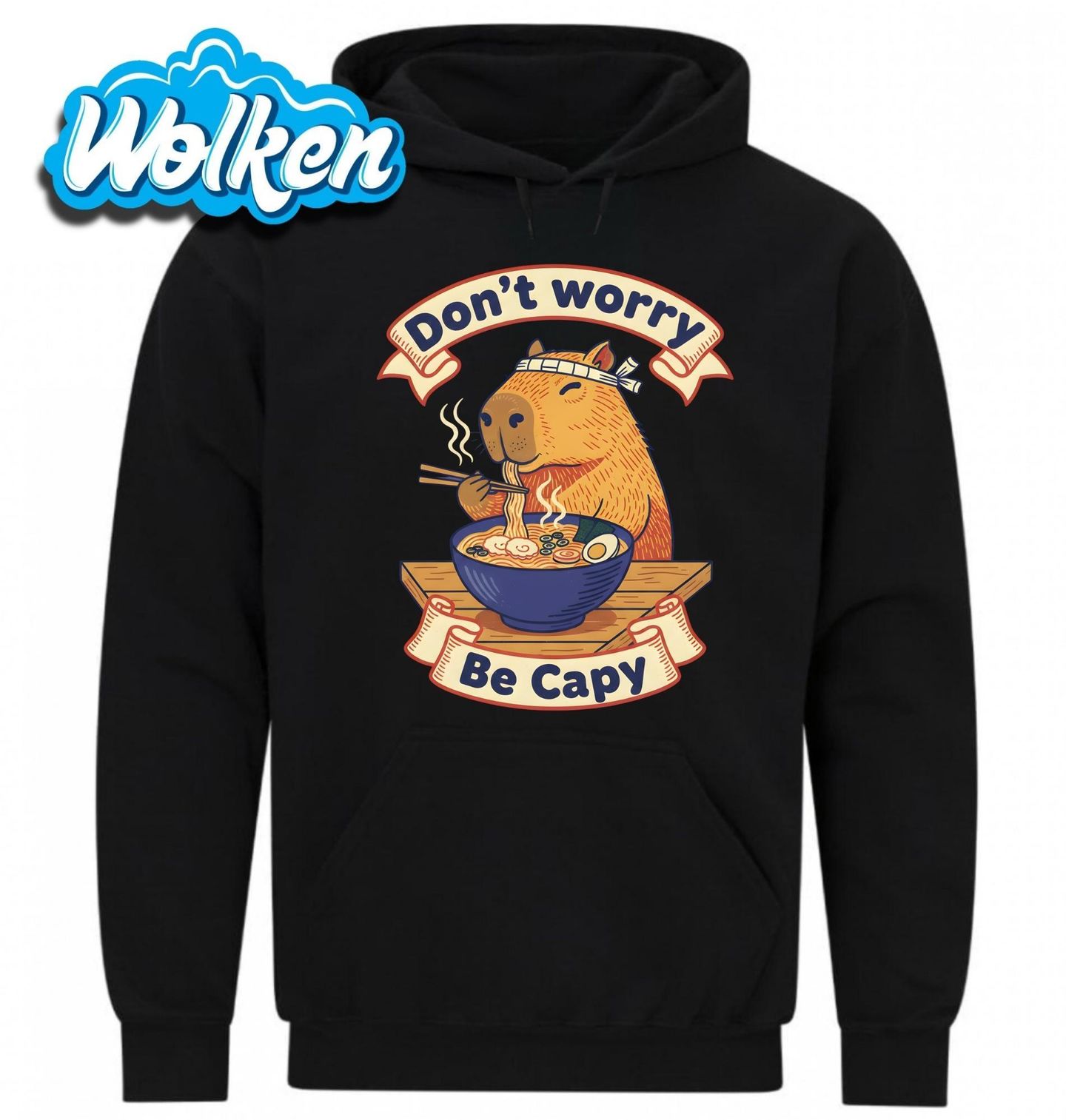 Mikina Bojovník Kapybara s Ramenem Don’t Worry Be Capy.jpg