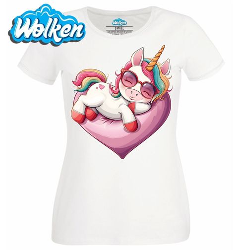 Obrázek produktu Dámské tričko Spící Jednorožec na Srdci