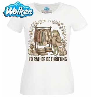 Dámské tričko  Žába na Nákupech I’d rather be thrifting.jpg