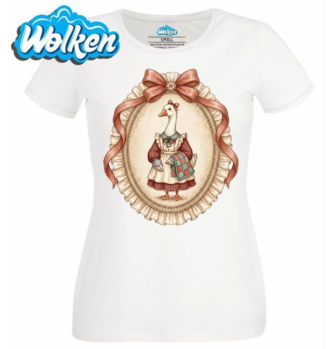 Obrázek produktu Dámské tričko Starožitný Talíř Husa v Šatech Folk