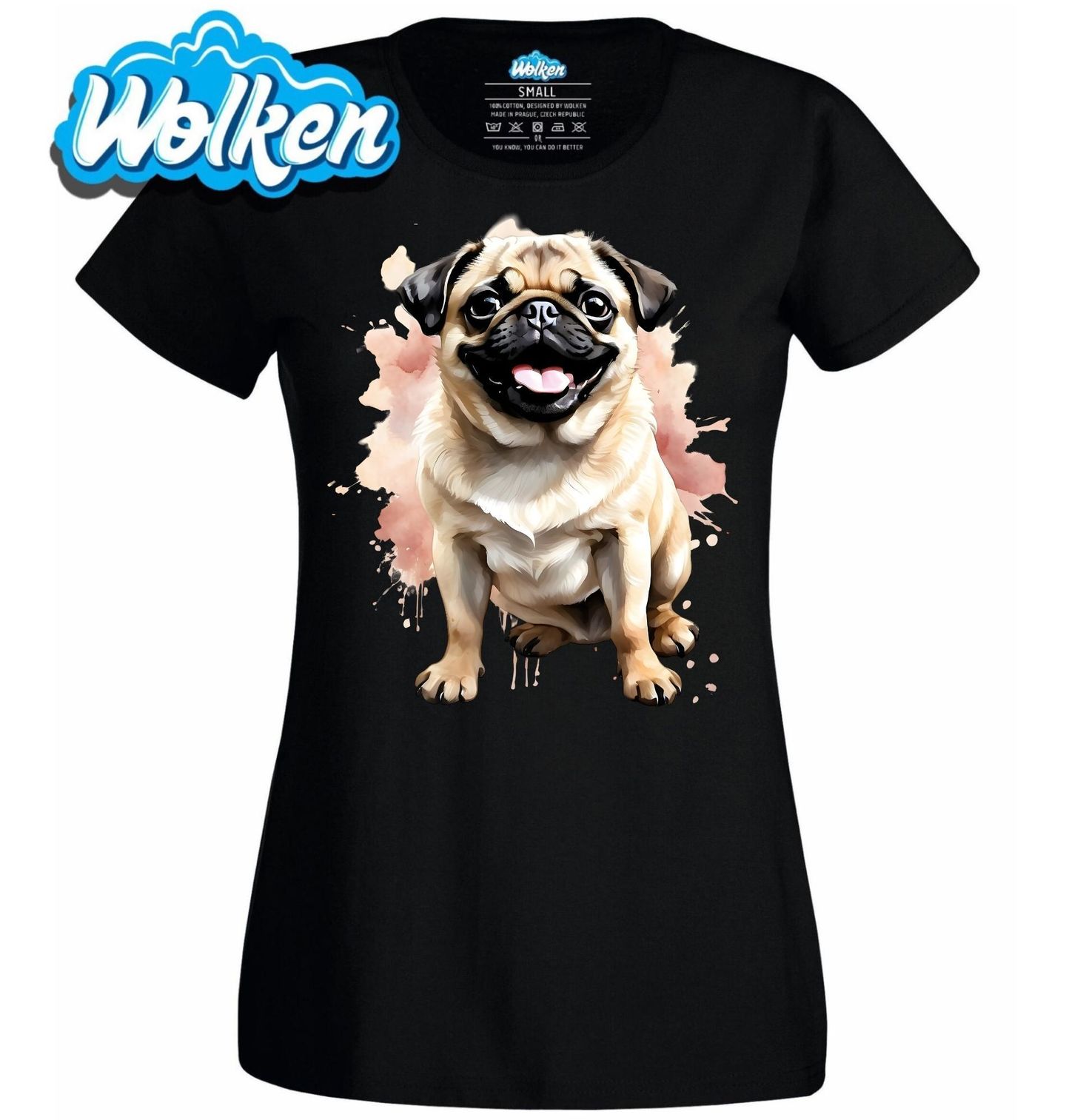 Dámské tričko Usměvavý Mops.jpg