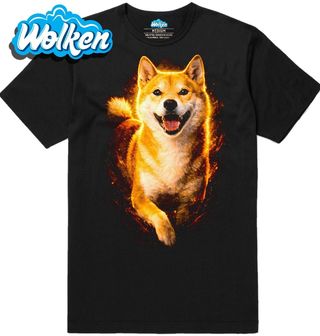 Pánské tričko Usměvavý Shiba-inu v Běhu.jpg