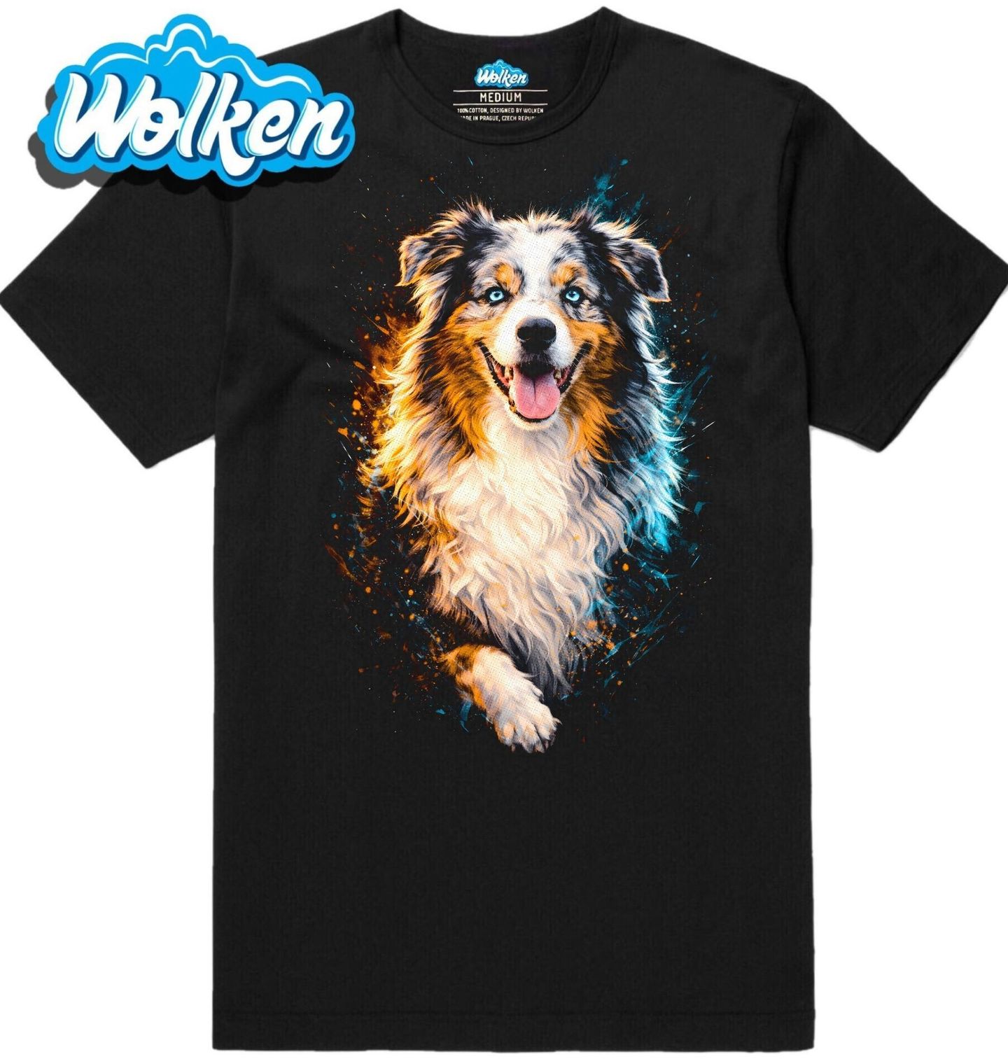 Pánské tričko Usměvavý Australský ovčák Blue Merle.jpg