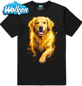 Pánské tričko Zářivý Zlatý retrívr.jpg