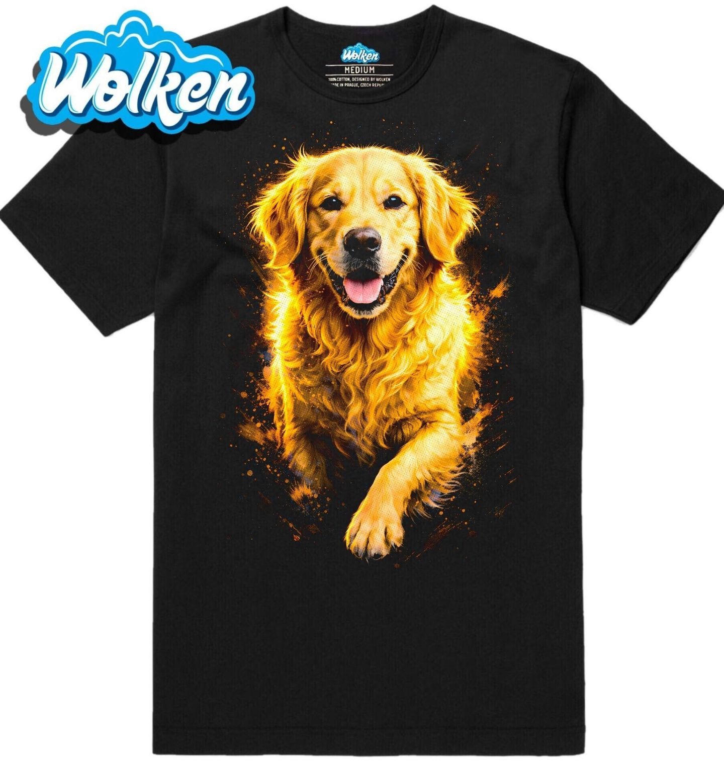 Pánské tričko Zářivý Zlatý retrívr.jpg