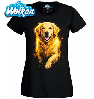 Dámské tričko Zářivý Zlatý retrívr.jpg