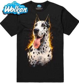 Pánské tričko Harlekýnská Německá doga.jpg