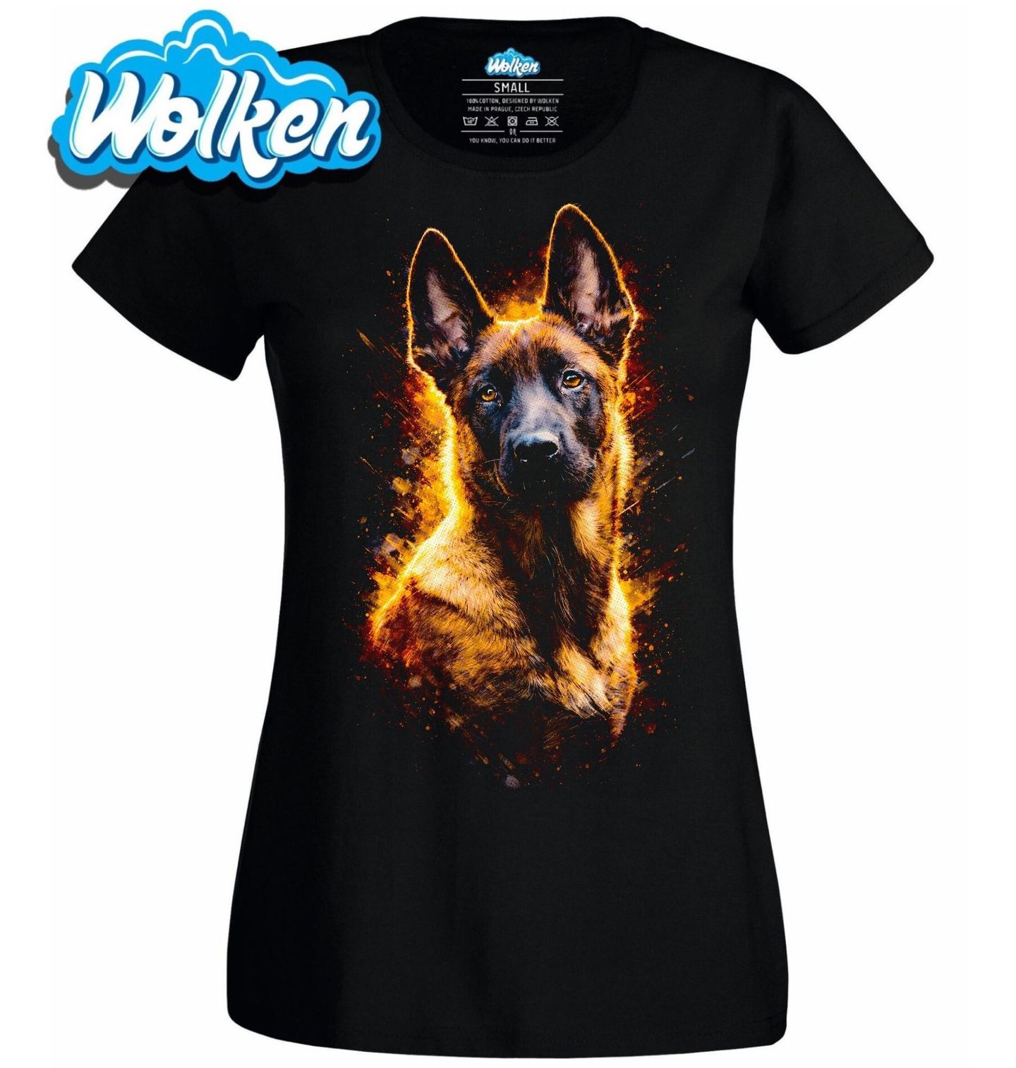 Dámské tričko Štěně Belgického ovčáka Malinois.jpg