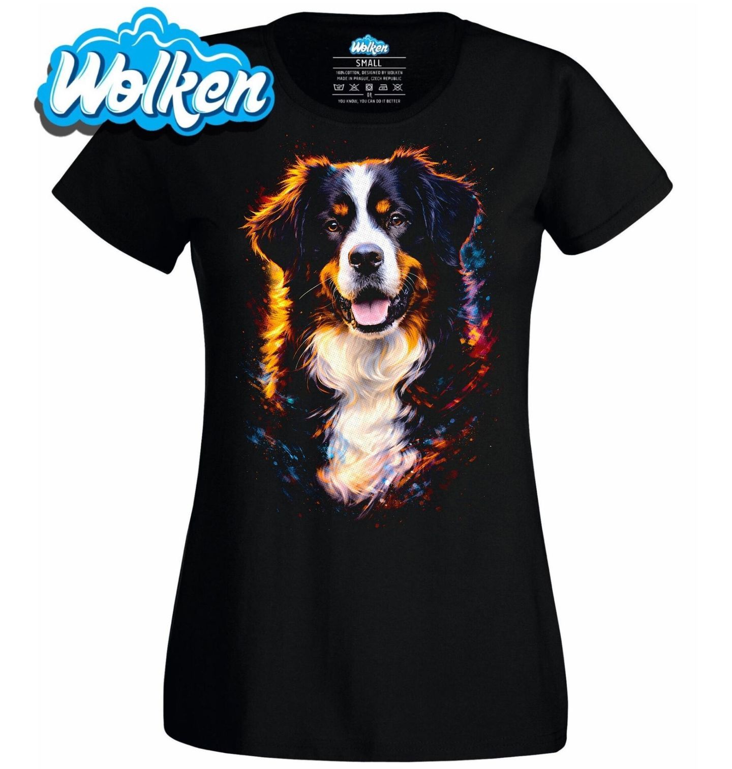 Dámské tričko Bernský salašnický pes Bernese Mountain Dog.jpg