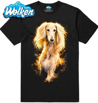 Pánské tričko Perský chrt Saluki Bílý.jpg