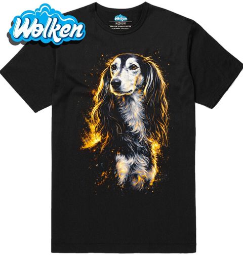 Obrázek produktu Pánské tričko Perský chrt Saluki Černý