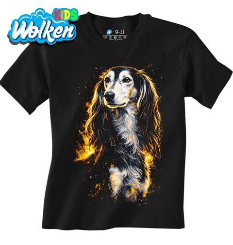 Obrázek produktu Dětské tričko Perský chrt Saluki Černý