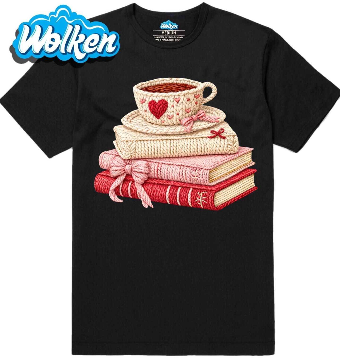 Pánské tričko Háčkované Knihy s Šálkem Kávy.jpg