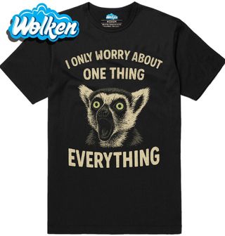 Pánské tričko Překvapený Lemur I Only Worry about One Thing.jpg