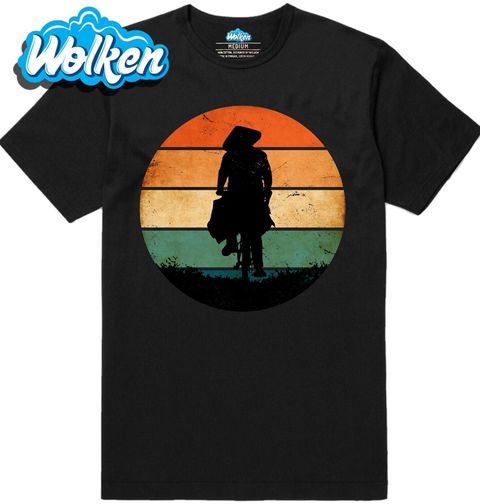Obrázek produktu Pánské tričko Retro Silueta Asijského Cyklisty