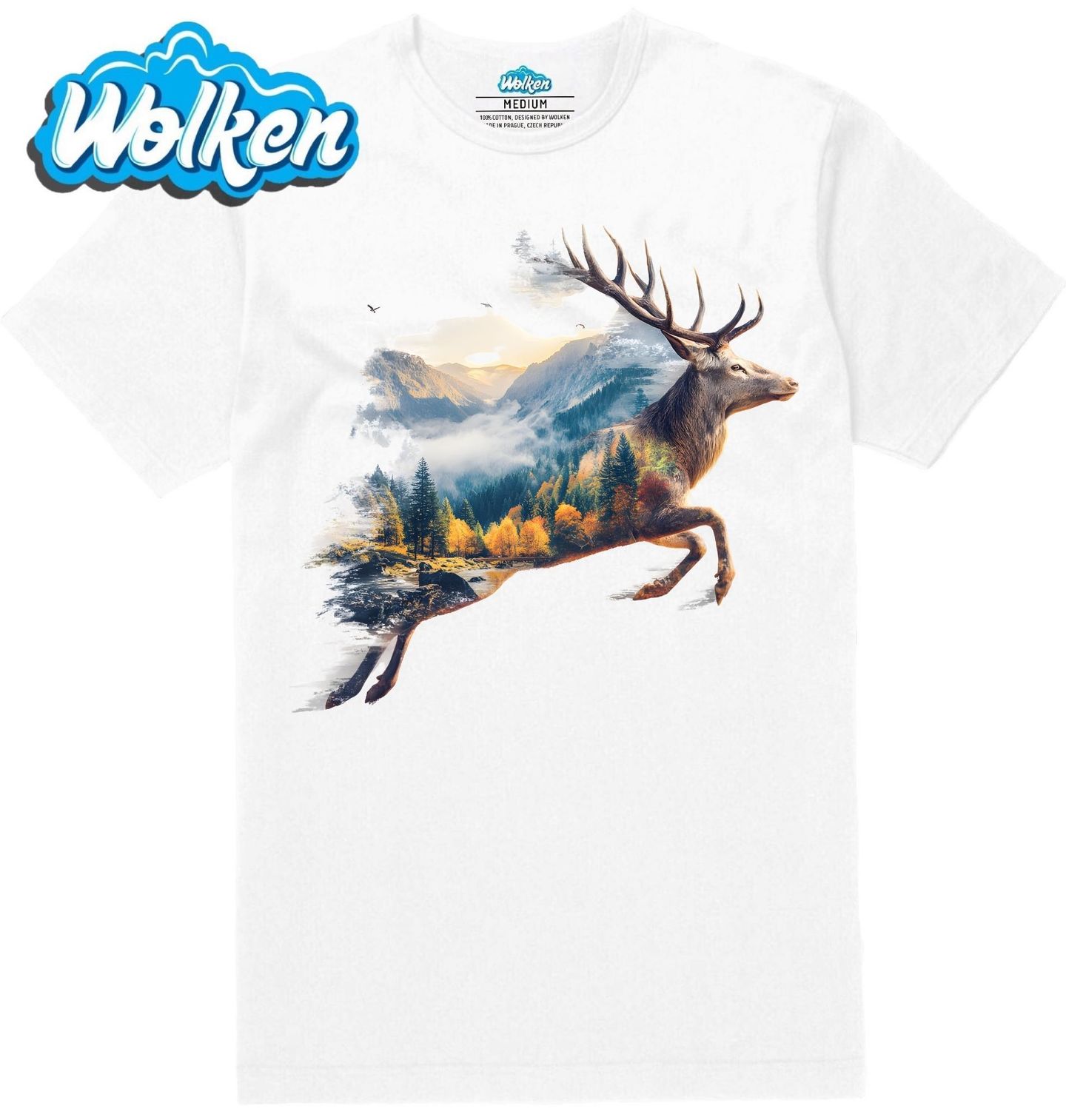 Pánské tričko Jelen ve Skoku v Krajině.jpg