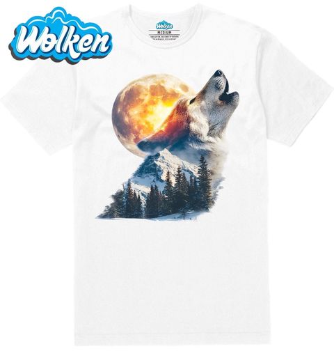 Obrázek produktu Pánské tričko Vlk Vyjící na Měsíc